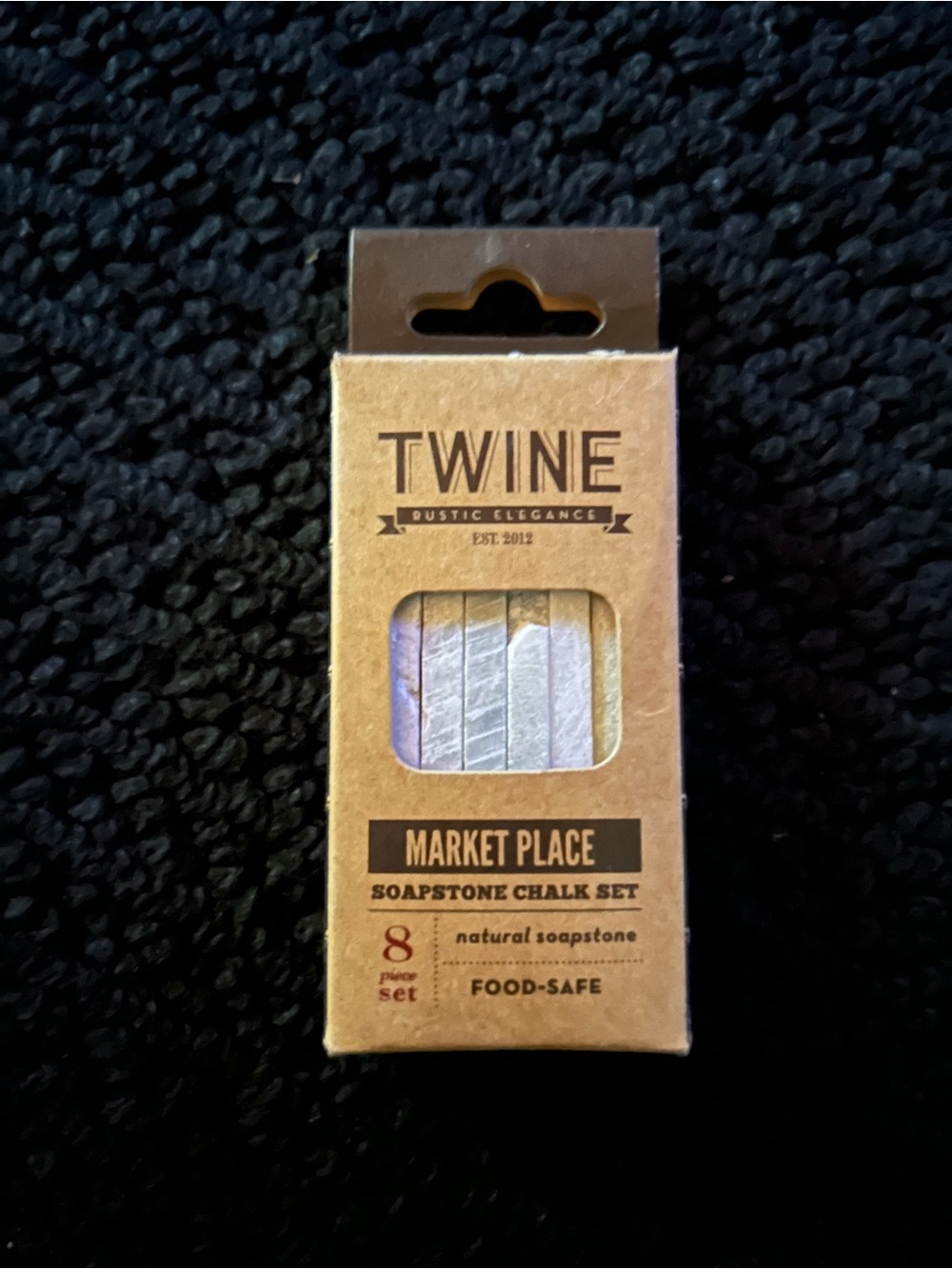 TWINE Market Place Marbled White Soapstone Chalk Set of 8